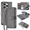 For iPhone 15 Pro Max Case DUX DUCIS Lawa Series Detachable Magnetic Cowhide Leather Cover Zipper Wallet