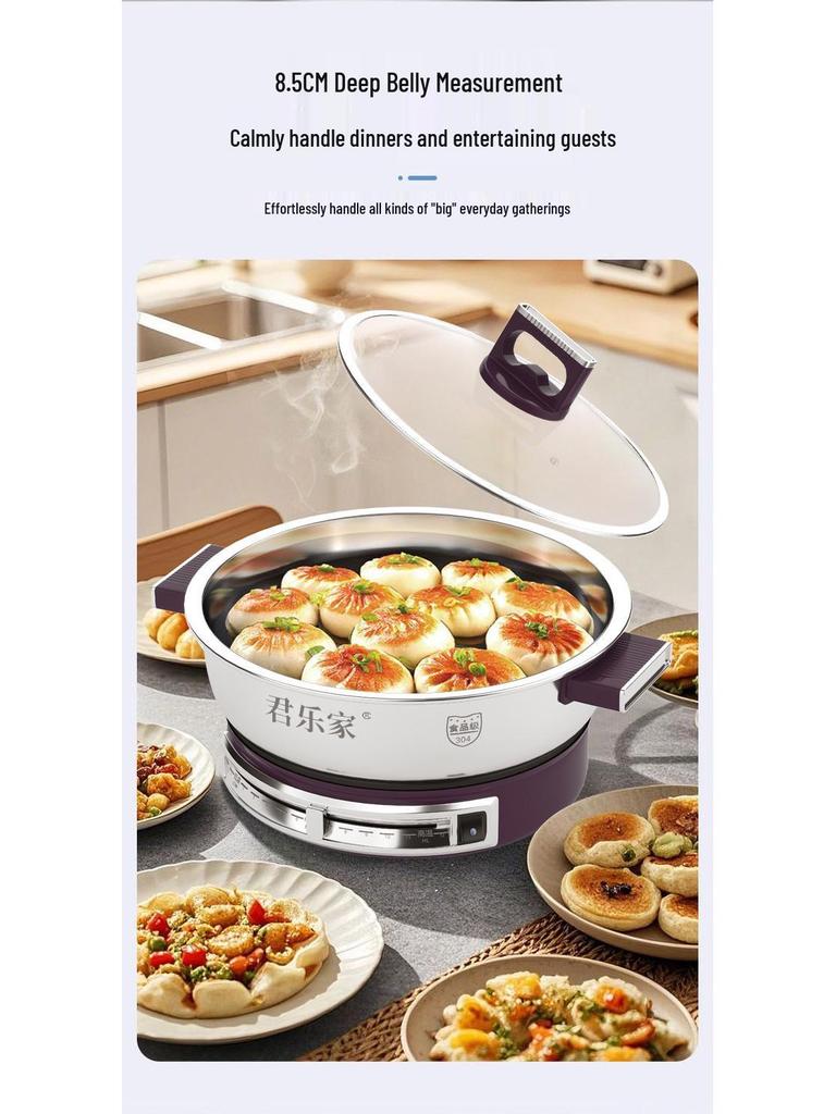 304 Stainless Steel Non-Stick Electric Griddle & Multi-Functional Frying Pan