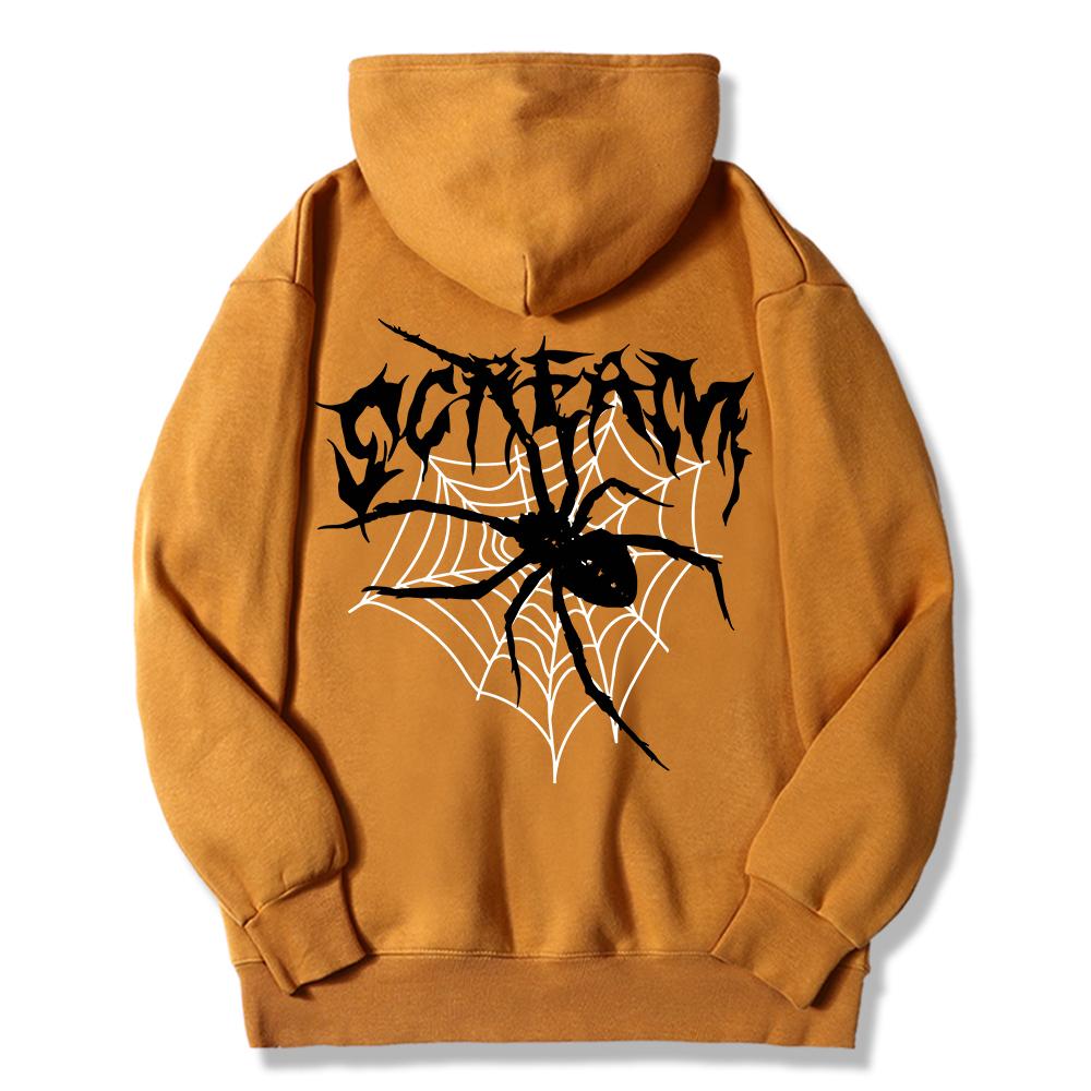 Scream Spiders & Cobwebs Printing Women Hoodies Harajuku Oversize Hoody Fashion Loose Clothing Comfortable Sweatshirt Female