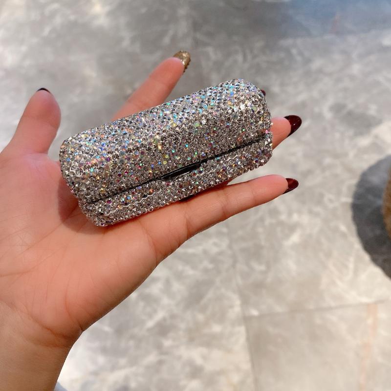 Роскошный Блестящий Чехол для Помады со Стразами Модная Изысканная Сумочка для Помады Защитная Крышка для Блеска для Губ с Зеркалом Для Женщин Подарки белый