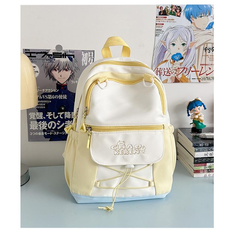 School bag new high-value college style fresh and sweet candy-colored backpack junior high school students lightweight spring outing backpack