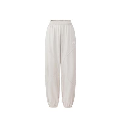 Lifestyle Series Solid Color Cuffed Mid-Waist Loose Versatile Knitted Sports Pants Women Bottoms 162538304-2