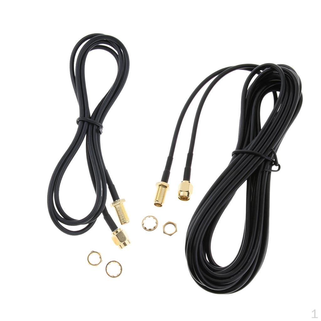 

2x Male to Female Nut Bulkhead Crimp RG174 Cable