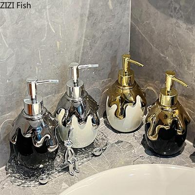 Dispenser di Sapone in Ceramica per Hotel, Flacone per Igienizzante Mani per WC, Flacone Creativo per Gel Doccia e Lozione, Accessori Domestici per il Bagno
