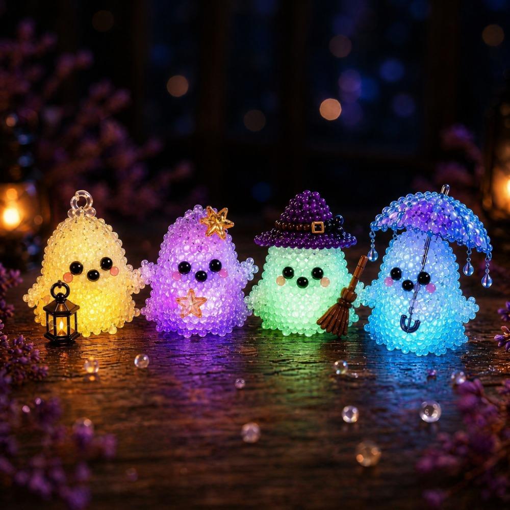 Tiny Glowing Fantasy Spirits DIY Bead Kit Handmade 3D Bead Pet Keychain Making Kit  For Beginners