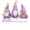 Miniature Mushroom Flower Figurines 3PCS Lavender Gnome Elf Set, Resin Spring Floral Decor Butterfly Set Tray Ornaments, Decorative Statues for Patio
