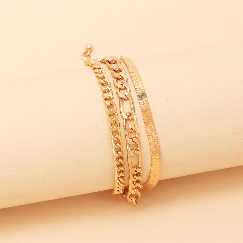 European & American Hip-Hop Choker Bracelet: Multi-Layer Metal Chain with Unique Design