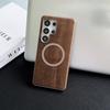 Suitable for Samsung S25ULTRA Elastic Buckle Mobile Phone Case Metal Frame Single-sided Peach Wood Back Plate Anti Fall Protection Case