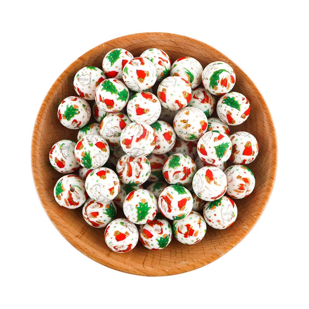 5Pcs 15mm Round Leopard Silicone Printed Beads For Jewelry Making DIY Keychain Necklace Bracelet Jewelry Accessories