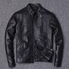 Special offer for picking up leaks in autumn and winter, first-layer cowhide, motorcycle leather jacket, genuine leather, men's stand-up collar, short