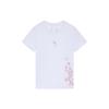 Li Ning Sports Fashion Series SS22 - Cherry Blossom Series Casual Breathable Cherry Blossom Print Round Neck Short Sleeve T-Shirt Women Tops AHSS914-1