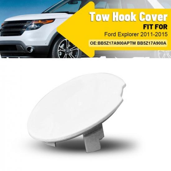 

Front Bumper Towing Tow Hook Hole Eye Cover Cap White For Ford Explorer 2011-15