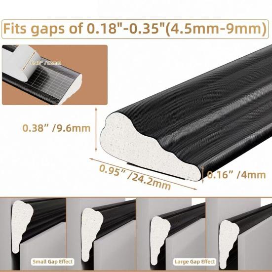 1 Roll 100/300/500CM Window Sealing Strip Self-Adhesive Weather Stripping Soundproofing