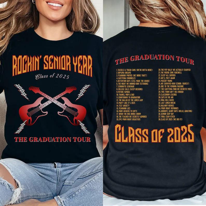 26 Senior 2025 Class of 2025 Shirt Graduation Tour 2025 Senior Gift Tshirt Unisex T-Shirt M