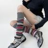 Autumn/Winter Retro Leg Warmers JK Striped Knitted Blocked Leg Cover College Style Wool Warm Foot Cover Stacking Color Socks New