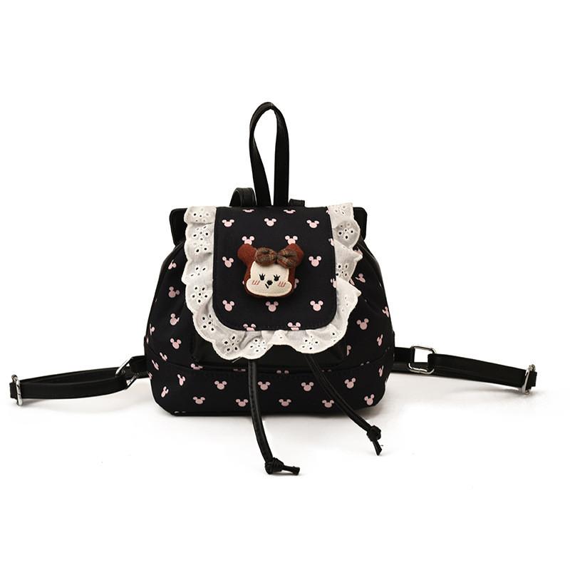 Mickey Mouse Kids Mini Backpack Pu Cartoon Pattern School Bag For Girls