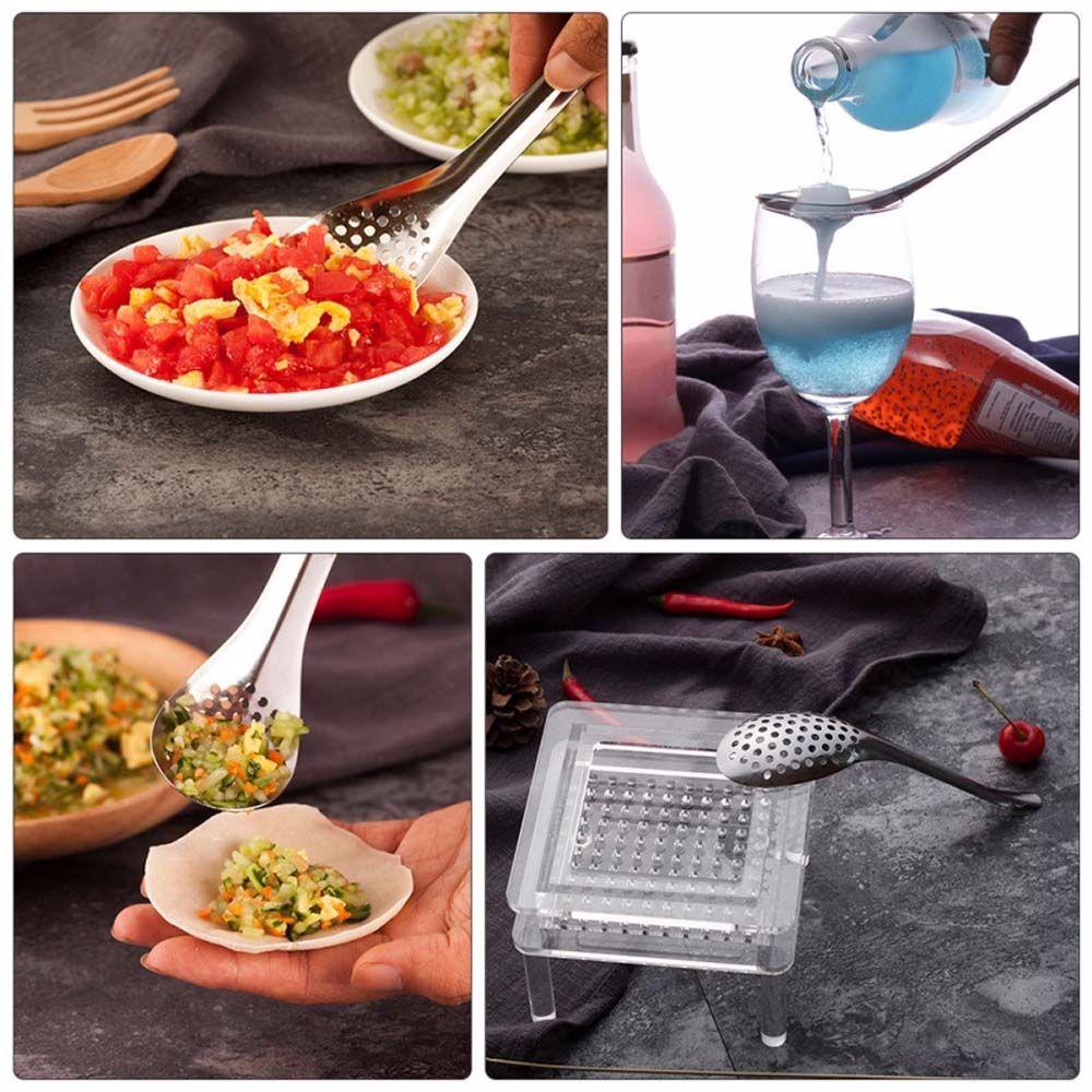 Stainless Steel Home Cooking Dinner Strainer Kitchen Gadgets Slotted Spoon Caviar Spoon Kitchen Tool