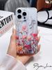 Flower Print Floral Transparent Phone Case For iPhone 16 15 14 13 11 Pro Max 14 Plus 12 Cases Clear Back Cover Soft Funda Case