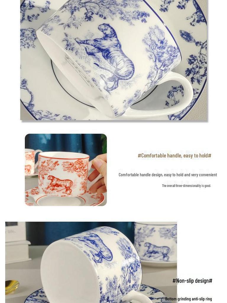 D Home Luxurious Coffee & Tea Set: Cup & Saucer for Two in Gift Box – Elegant Tableware for Afternoon Tea