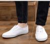 Lutai Unisex White Canvas Lace-Up Casual Gym & Work Shoes