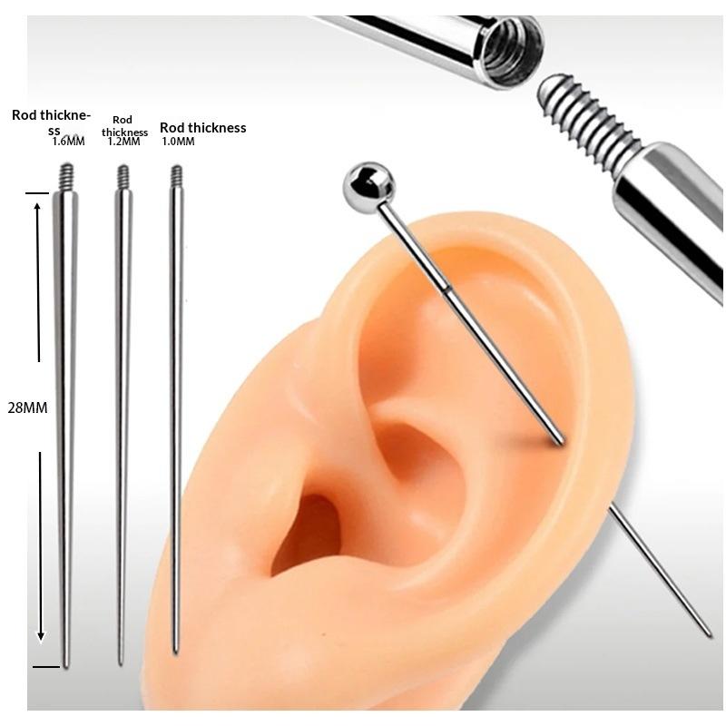 10Pcs Stainless Steel Piercing Jewelry Guide Needle Internal Thread Insertion Needle Auxiliary Body Piercing Tool Jewelry Tool