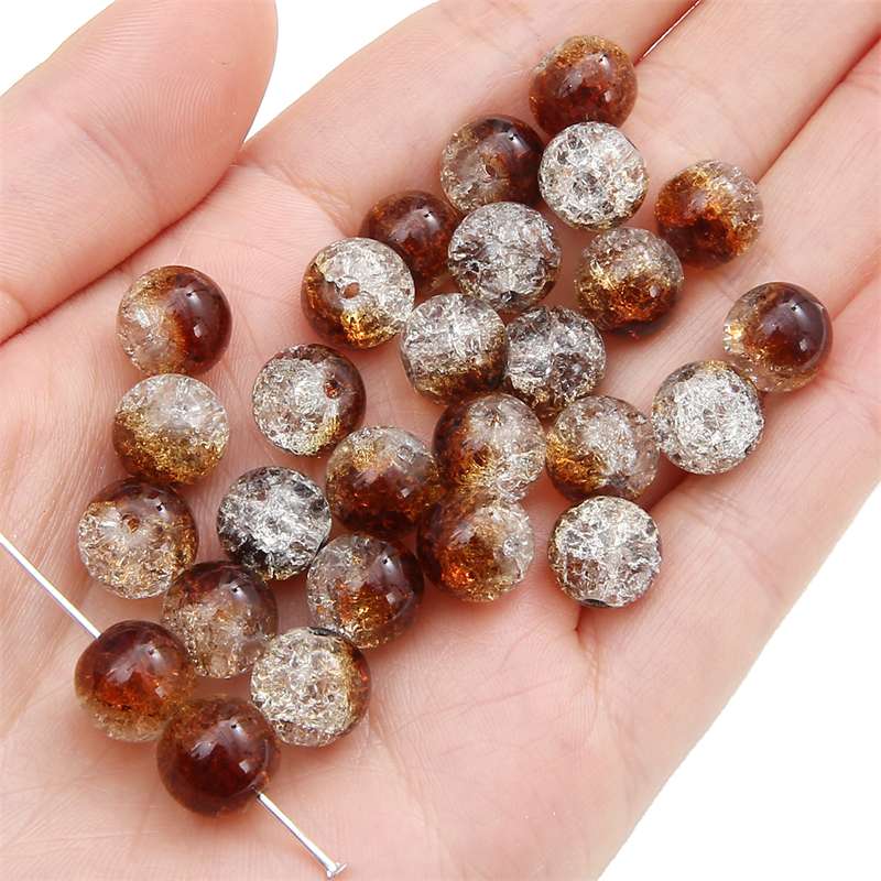8-14mm Whtie and Random Mixed Crackle Acrylic Beads Spacer Ball Beads for DIY Bracelet Fashion