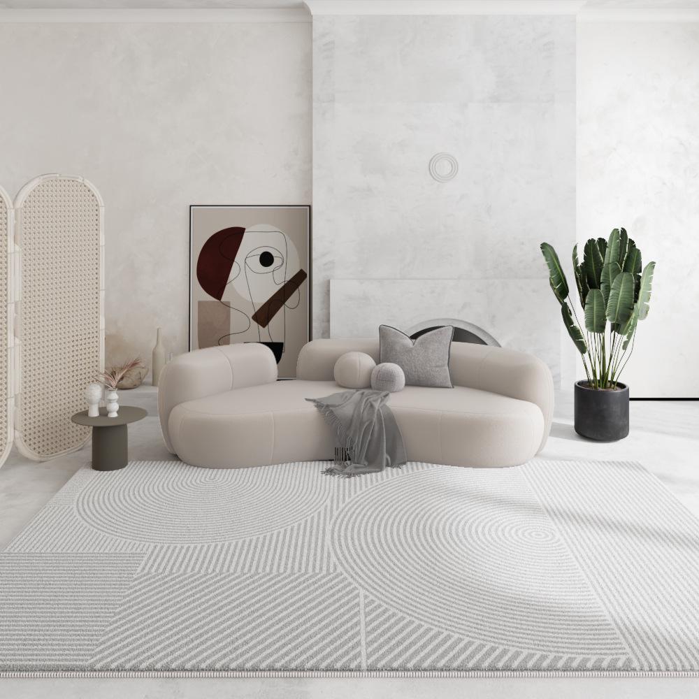 Cream Plush Non-Slip Luxury Living Room Carpet - Dirt-Resistant and Easy Care, 2024 Edition.