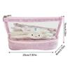 Pink Star Rabbit Pattern Pen Bag Double Layers Stationery Storing Bag Stationery Bag  Students