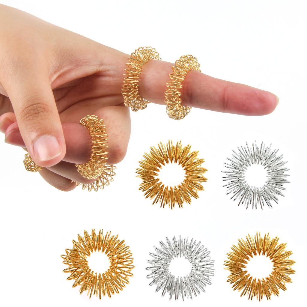 5pcs/Lot Finger Massage Ring Acupuncture Ring Health Care Body Massager Relax Hand Massage Tool