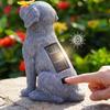 Solar Resin Dog Statue Light Outdoor Waterproof LED Garden Decor for Patio Yard Lawn Landscape Sculpture