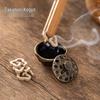 Xiangyun Lotus Incense Burner: Mini Three-Legged Copper Aromatherapy with Porous Boshan Design