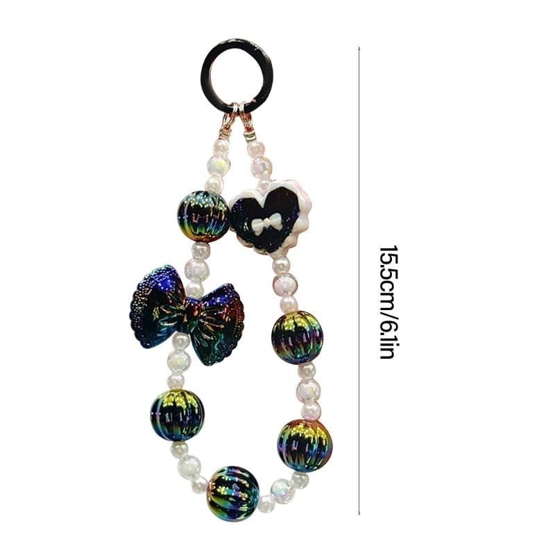 Handmade Beaded Phone Chain Pendant Telephone Lanyard Cellphone Rope Bracelet Fashion Keyring Keychain For Women Jewelry