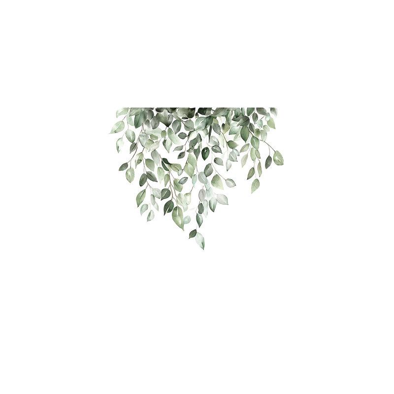 Creative Green Leaf Bathroom Wall Sticker - Self-Adhesive Home Decor