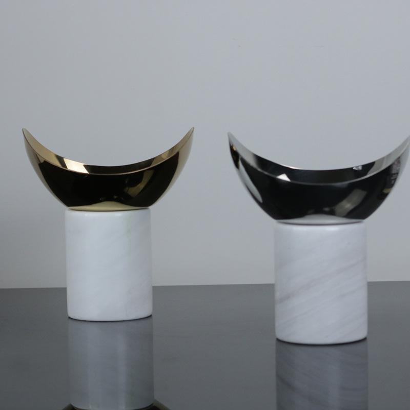 Modernes, schlichtes Marmor-Blumengeschirr aus Edelstahl für Wohnzimmer, TV-Schrank, Büro, Schreibtisch, Arbeitszimmer, stilvolle Lichtdekoration