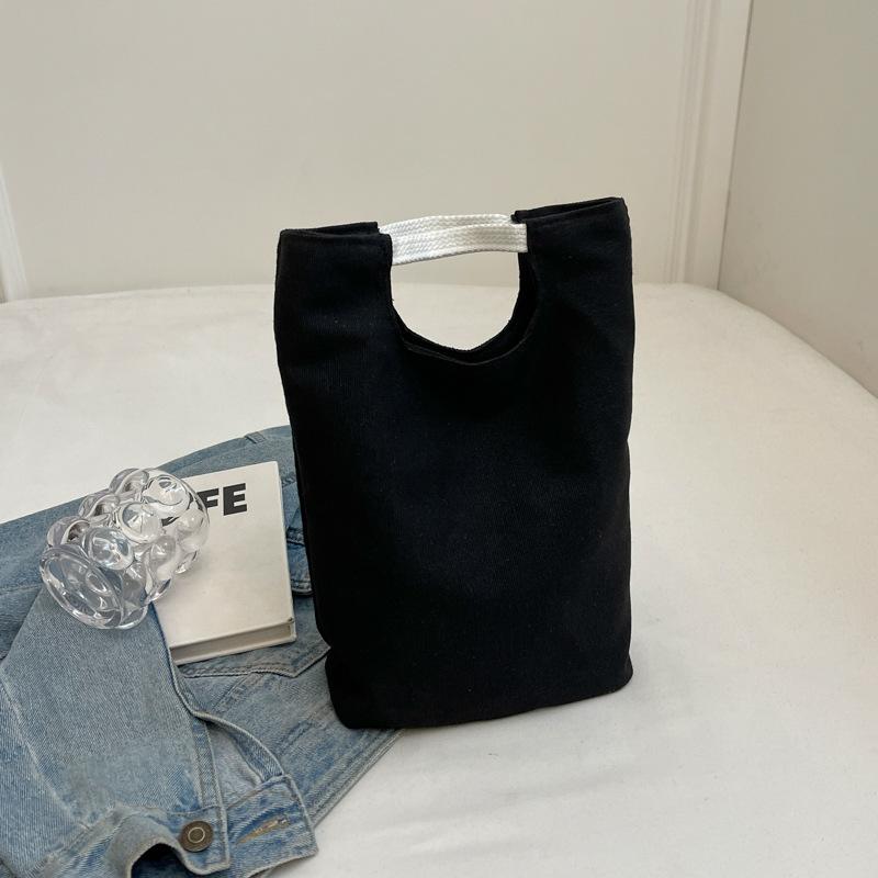 

Холщовая сумка, сумка для переноски на работу, косметичка, школьная сумка для ланча, ведро, бенто, повседневная тканевая сумка чёрный