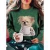 2026 Women's Renewal Women's Autumn and Winter Clothing Polka Dot Shirt Chihuahua Drinks Coffee Realistic Printed Round Neck Long Sleeve T-Shirt