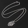 Hollow Wolf Head Pendant Necklace For Men Silver Stainless Steel Punk Long Chain Jewelry