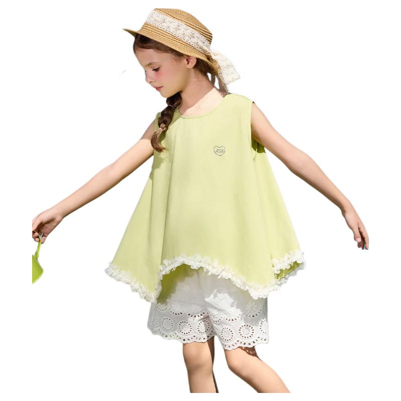 ASK JUNIOR Girls  Summer Sleeveless Top & Shorts Set 160