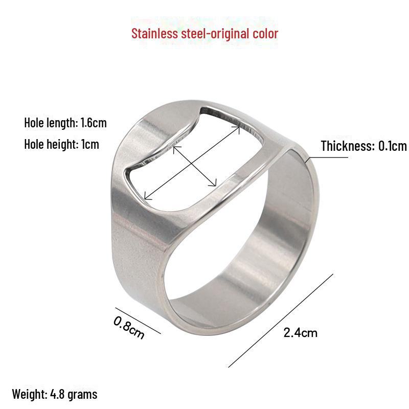 

Кольцо-открывалка из нержавеющей стали для баров и трендов в социальных сетях diameter 2.4CM