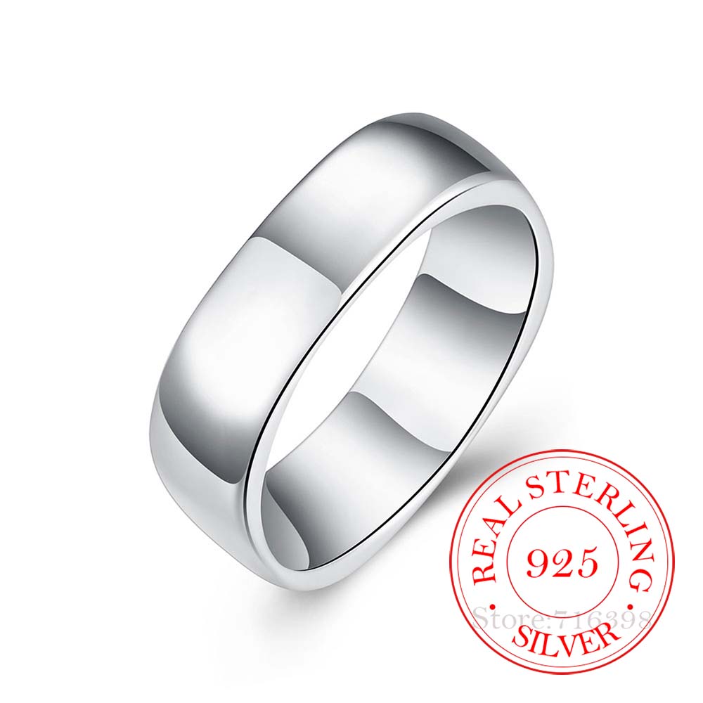 

925 Sterling Silver Unique Square Men Rings Men Personality Geometrical Finger Rings for Women Men Wedding Party Jewelry Gifts 7