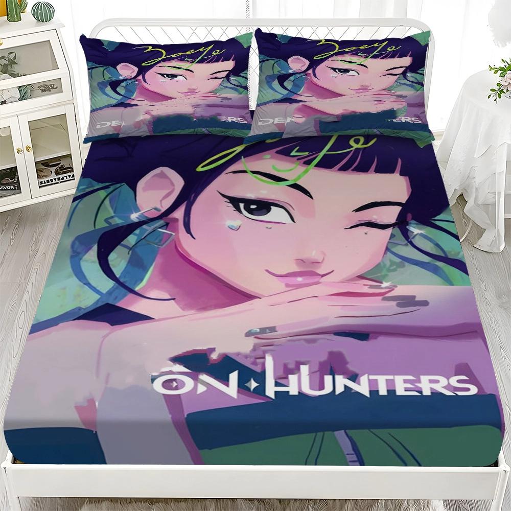 

Bedding Fitted Sheets Demon Hunters Bed Sheets Pillowcase Bed Pad Cover Bed Topper Bed Sheets 90x200x30cm-2pcs