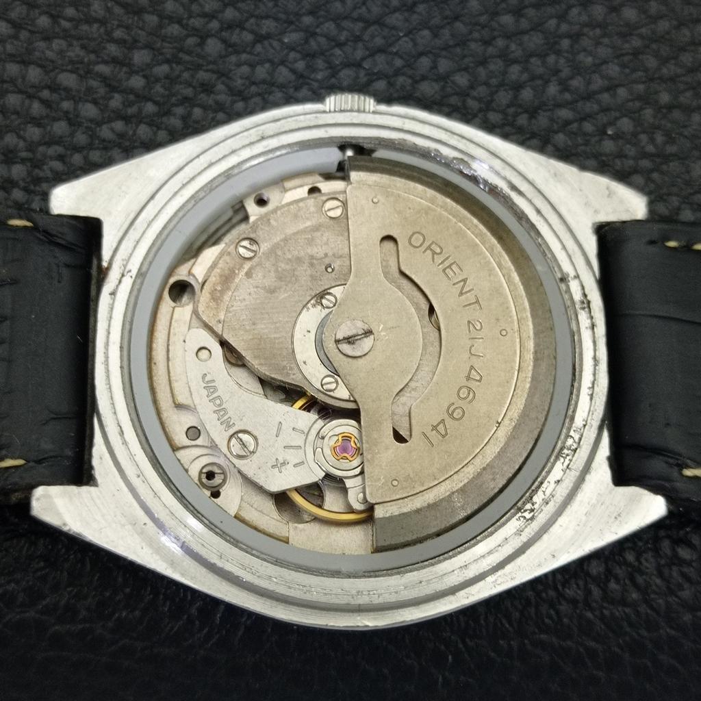 ORIENT AUTOMATIC 46941 VINTAGE JAPAN MENS BLACK COLOR DIAL WATCH a701814-5 R207-a701814