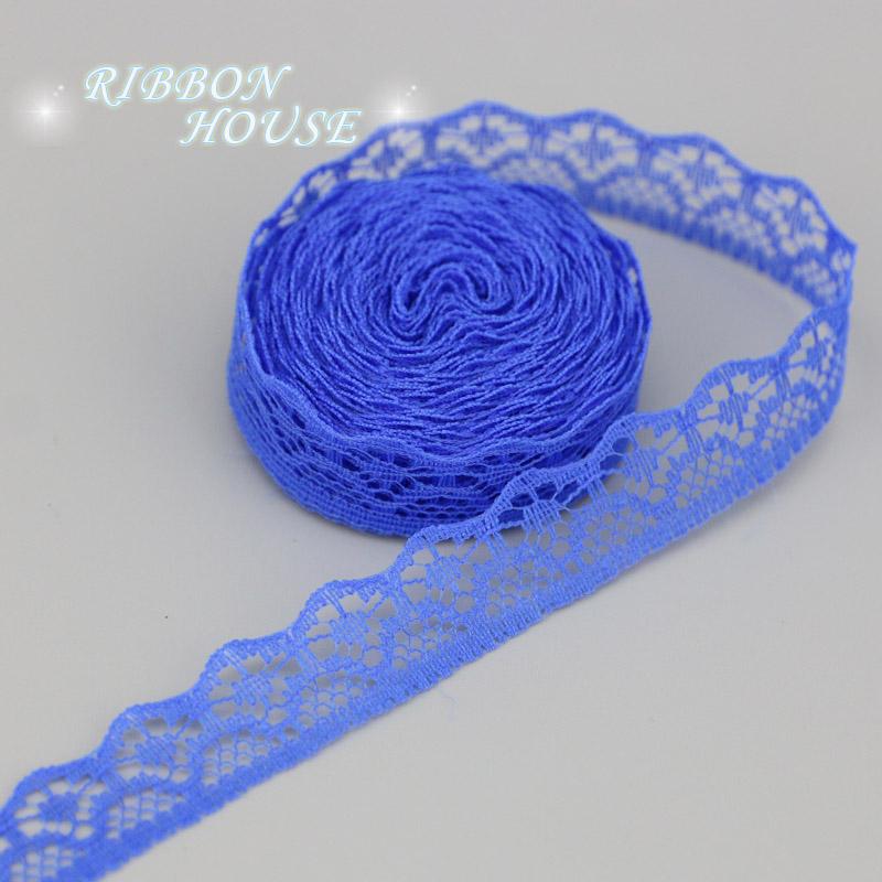 (20 Yards/roll) 15mm White Lace Fabric Webbing Decoration Packing Material Pink Red Blue