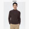 Giordano Men's Ribbed Combed Cotton Stand-up Collar Half-Zip Sweater