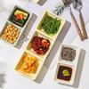 Creative Ceramic Soy Sauce Dish Spice Plate 2/3 Grids Dinner Plates Household Snack Plate Kitchen Accessories