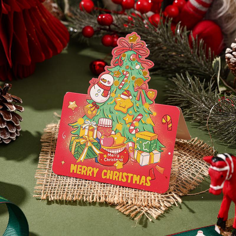 Weihnachten Weihnachtsbaum Bronzierte Grußkarte Florist Backgeschenke Kleine Karte Nachrichtenkarten