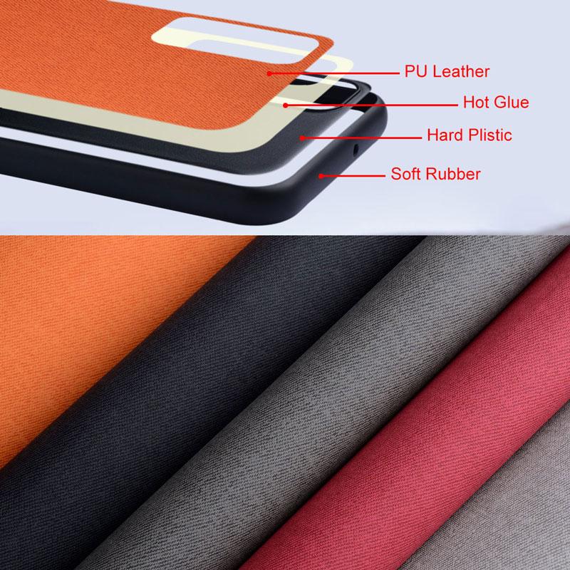Textil-Leder-Hülle für Oneplus 7T, weiches TPU mit harter Rückseite aus PC-Material, Design mit Kameraschutz