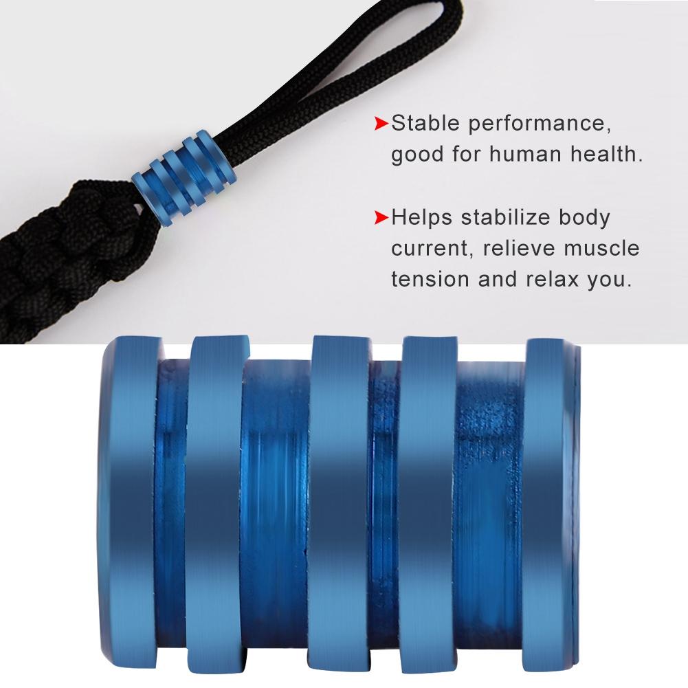 TC4 Titanium Alloy Knife Beads Pendant for Outdoor Lanyard Parachute Cord Large Size Blue