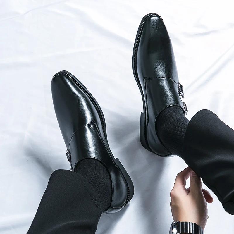 Fashion Mens Business Derby Shoes Career Black Brown Casual Shoes Office Classic Leather Shoes  Plus Size 38-46