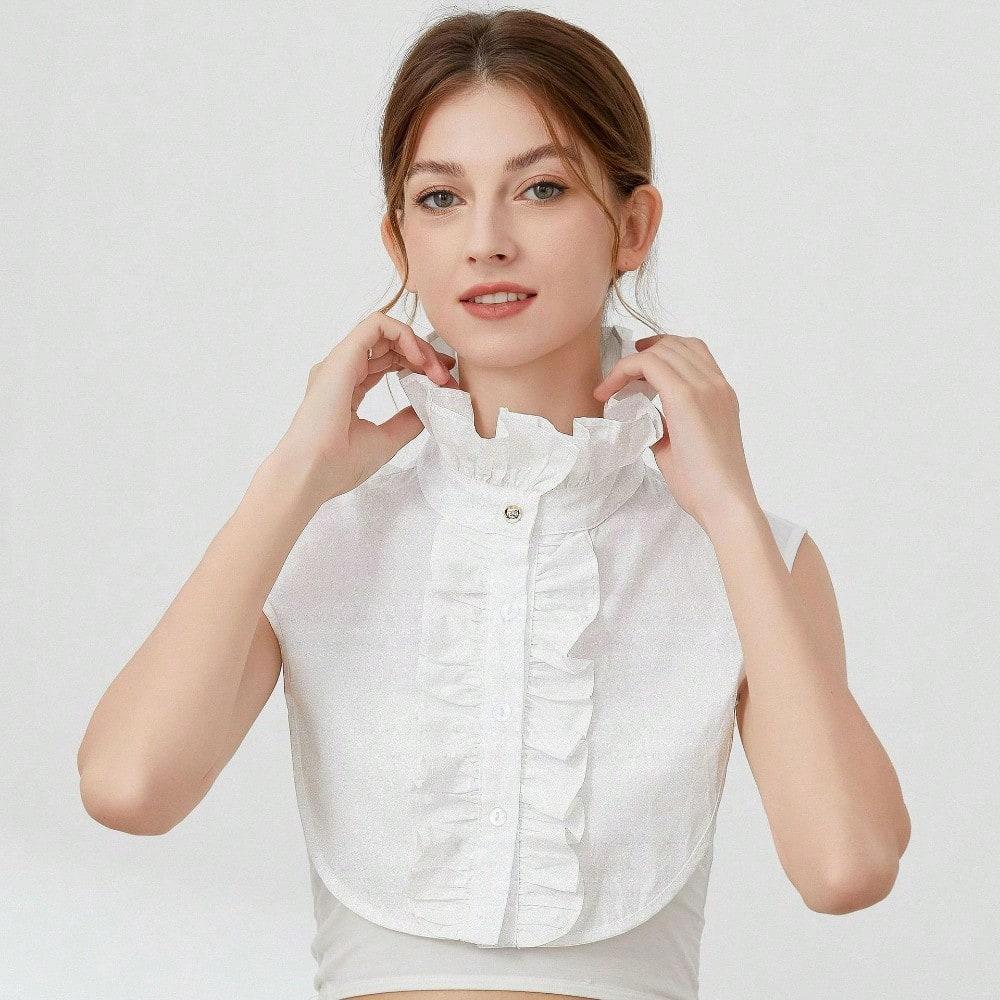 Women's Shirts Decoration Ruffle Fake Collar Autumn and Winter Solid Color Adjustment False Collars